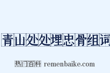 青山处处埋忠骨组词是什么意思的图片